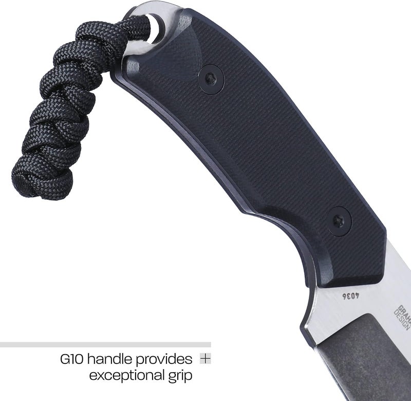 CRKT Razel Compact Fixed Blade Knife with Sheath: D2 Steel Blade with Veff Flat Top Serrations, G10 Handle, 4036 - Image 5